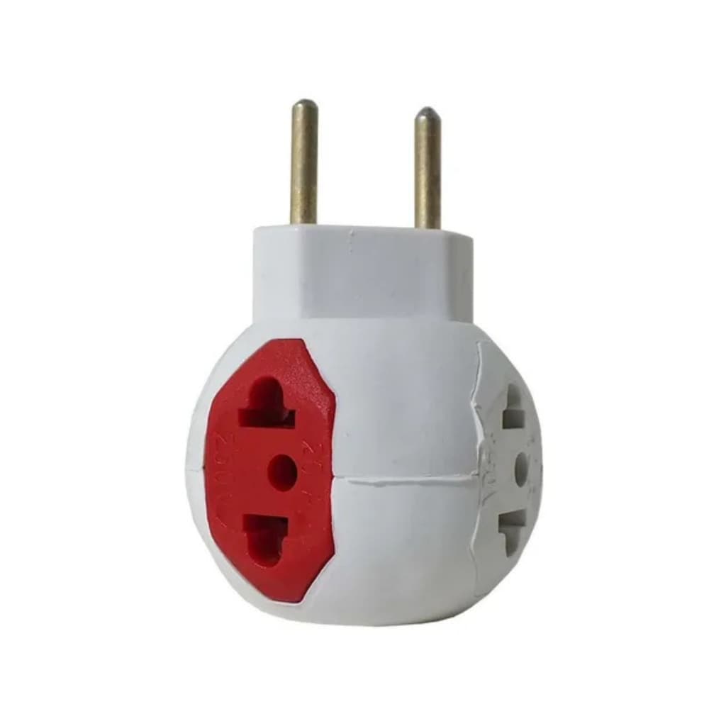 Adaptador De Tomada Benjamim Em T Sistema Bolinha Portatril 4IN1 10A/20A/250V