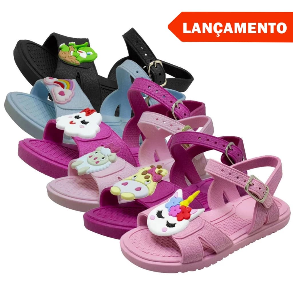 sandália infantil menina Antiderrapante Papete Delicada Escolar Leve Confortável Fivela Calce Facil