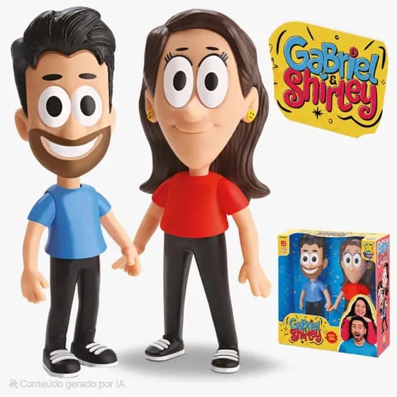 Bonecos GaShi Gabriel e Shirley Youtube - Divertoys - Original