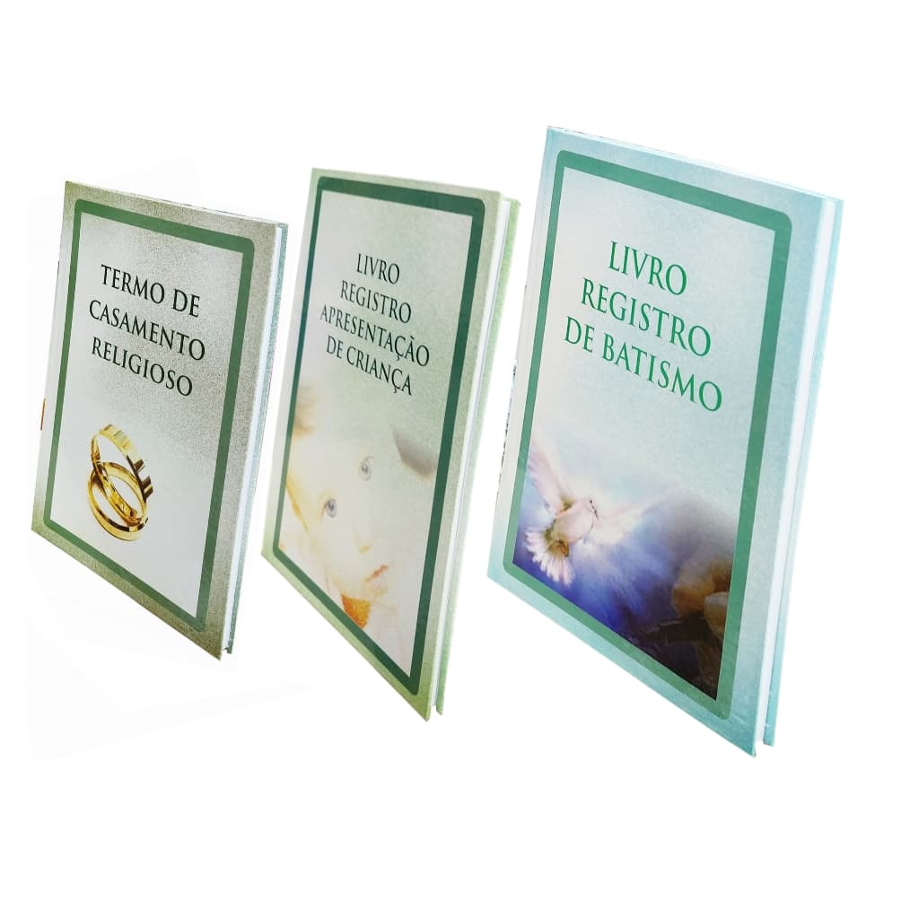 Kit com 3 Livro ,Termo De Casamento , apresentação de criança, batismo