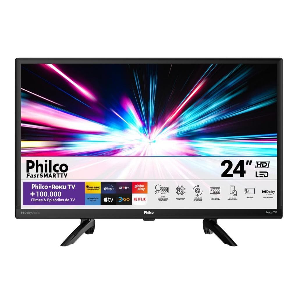 Smart TV 24” Philco PTV24G5YR2CP HDMI Roku TV Dolby Audio
