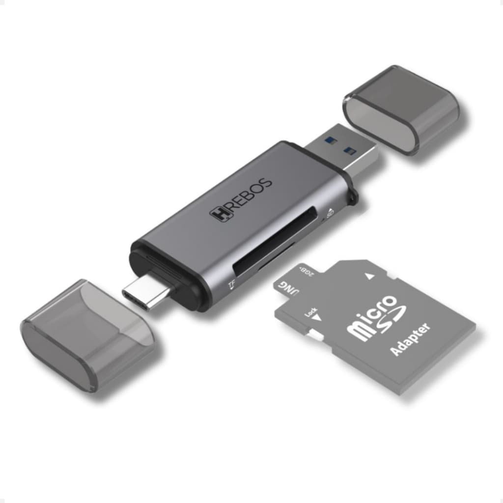 Adaptador Leitor De Cartao De Memoria Sd Micro Sd Usb Tipo C