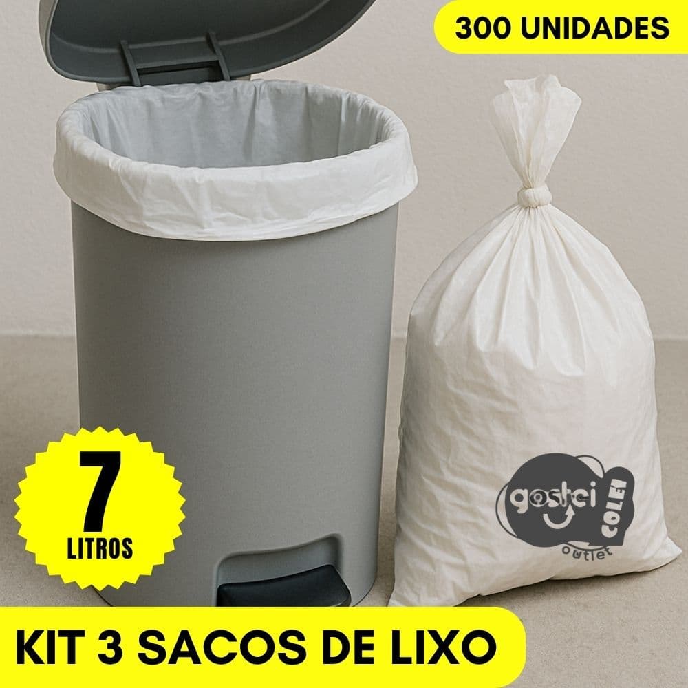KIT 3 Saco de Lixo Para Pia Banheiro 300 un 3 Rolos 100 un