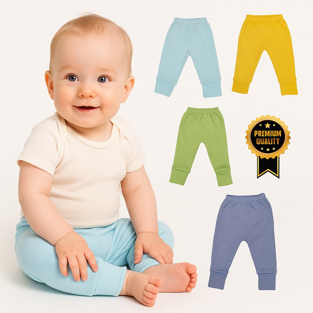 KIT 5 Calças Mijão Infantil Com Vira Pé Cores Variadas do P ao G