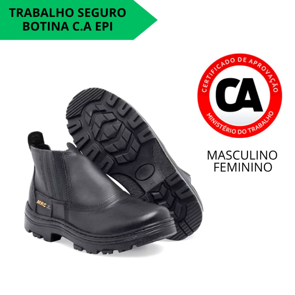 Botina De Trabalho Conforto E Segurança EPI Segurança Laboral Mrc