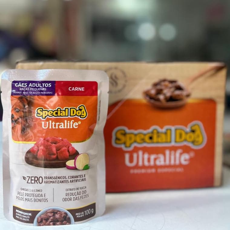 KIT 12 SACHÊ SPECIAL CÃO ADULTO SABOR CARNE 100G