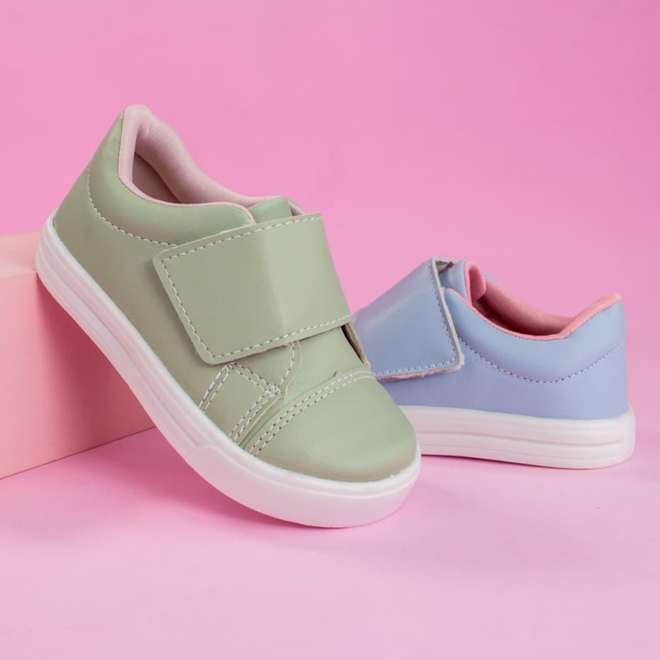 Tênis Infantil Menina Slip Calce Fácil Moderno Básico Confortável Casual Escolar Promoção Macio