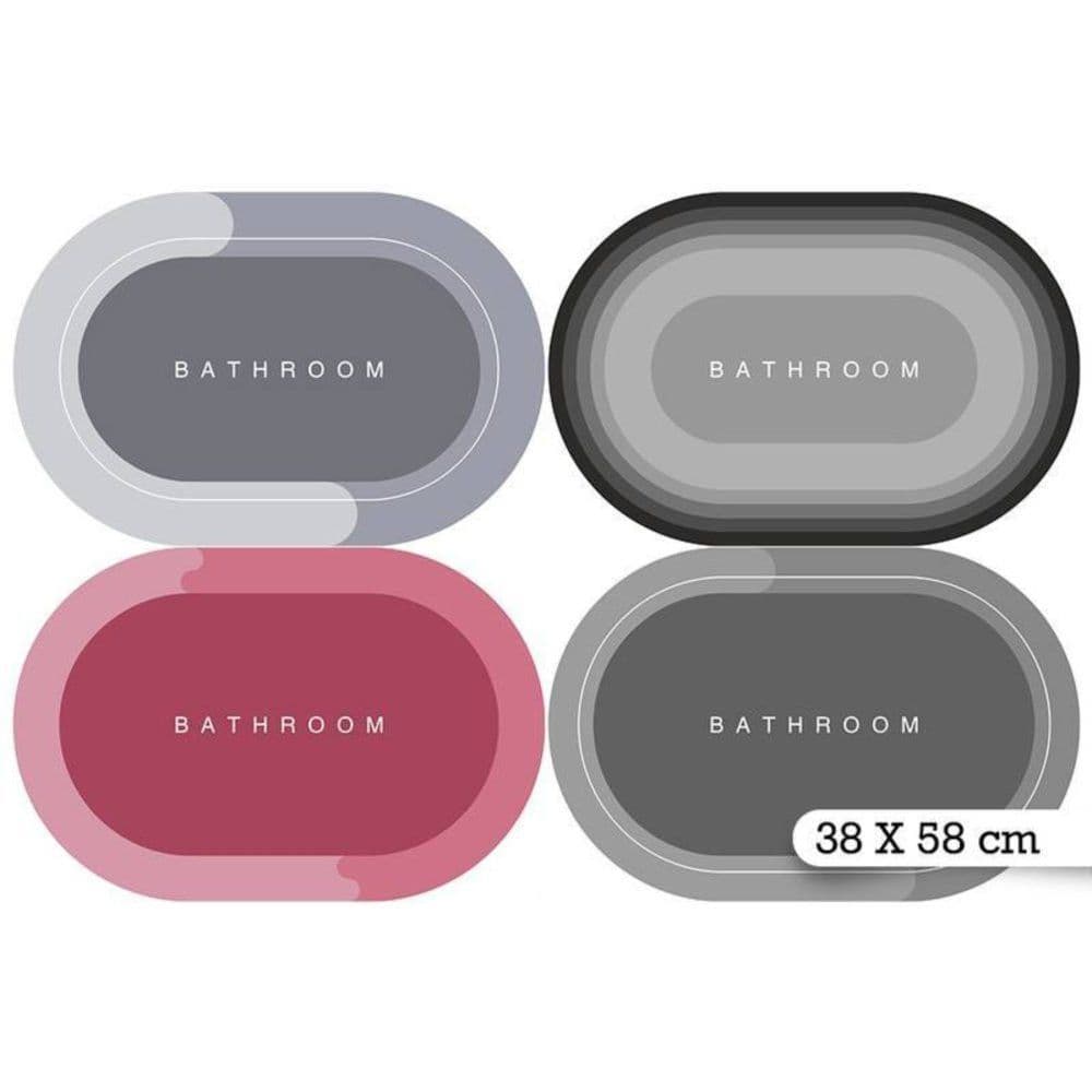 Tapete Oval Para Banheiro - Sortida  piso banheiro antiderrapante super absorvente secagem rápida