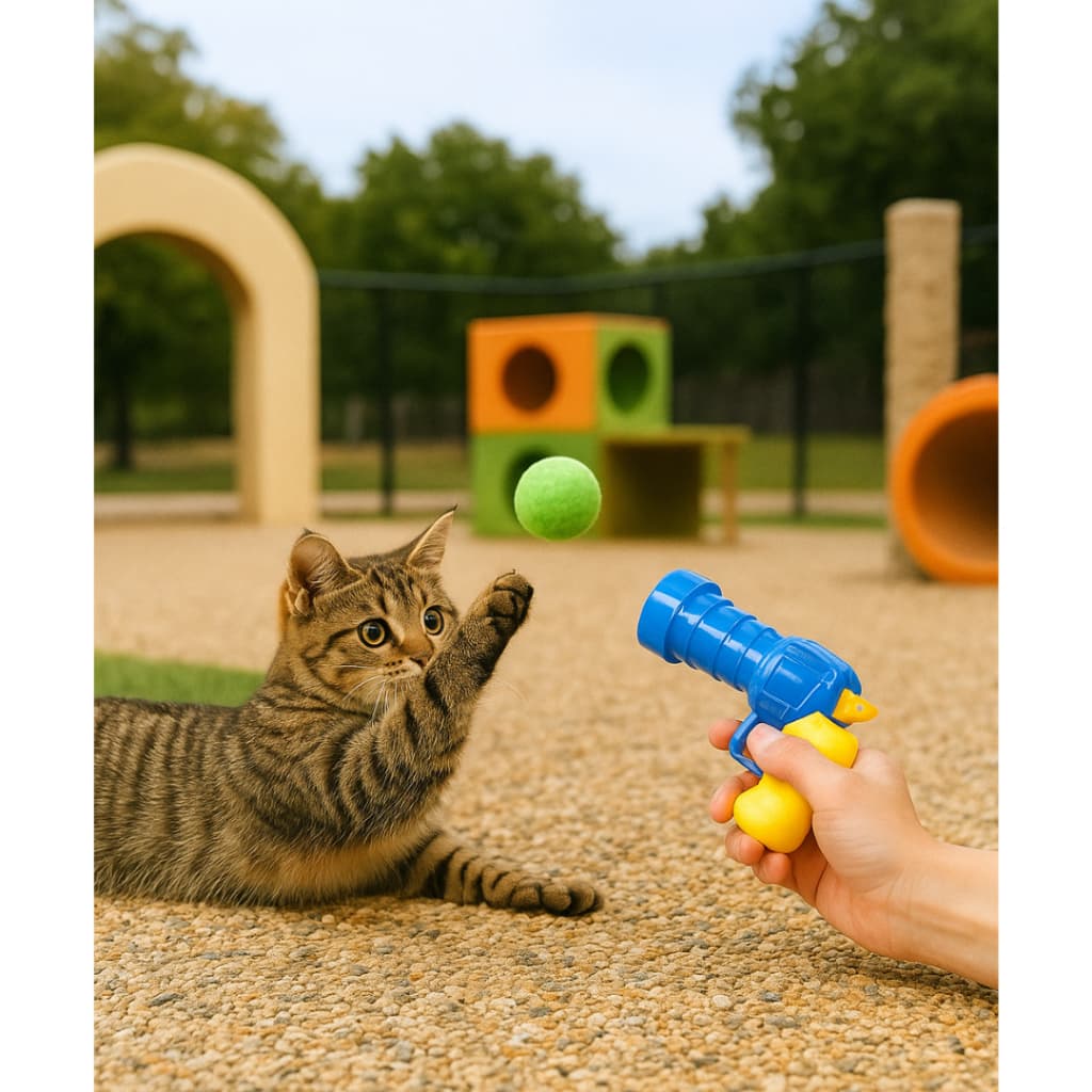 Lançador Bolas Brinquedo Gato Alivio Tédio 20 Bolinhas