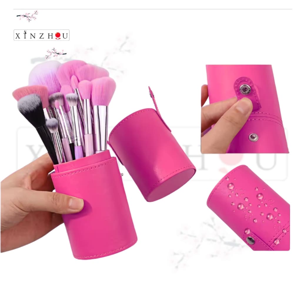 Kit de Pincéis de Maquiagem Roxo RONNSLORE 13pcs – Base, Pó, Sombra e Mais