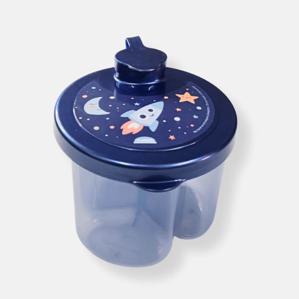 Porta Leite Em Pó Dosador 3 Divisórias Bebe Tampa Giratoria 300ml