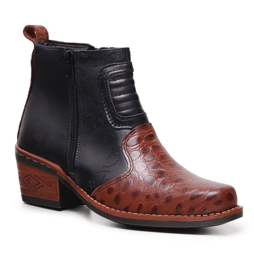 Bota Country com ziper 100% em Couro Legitimo1010