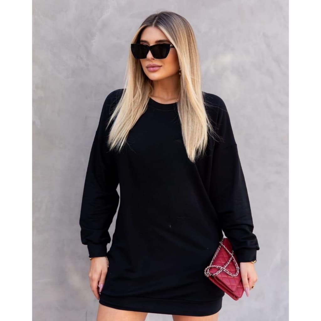 Vestido Blusa Estilo Blusão oversized Feminino Manga Longa Inverno Basico Casual