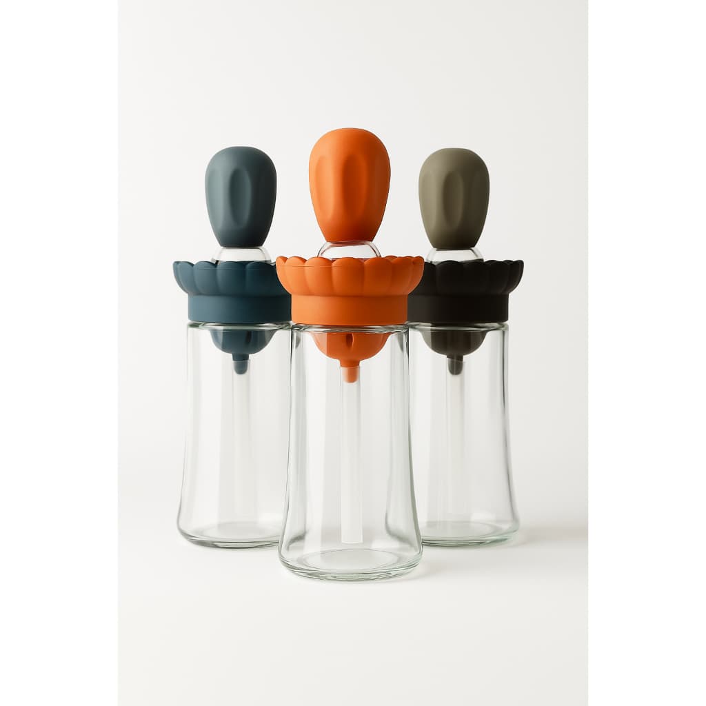 Dispenser Vidro Óleo Azeite Shoyu Pincel Dosador Galheteiro Culinário