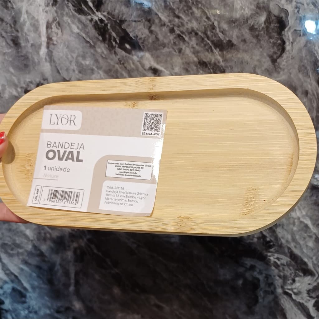 Bandeja Decorativa Oval de Bambu Pequena e Grande ideal para decorar e organizar ambientes Sala-Lavabo-Cozinha-banheiro
