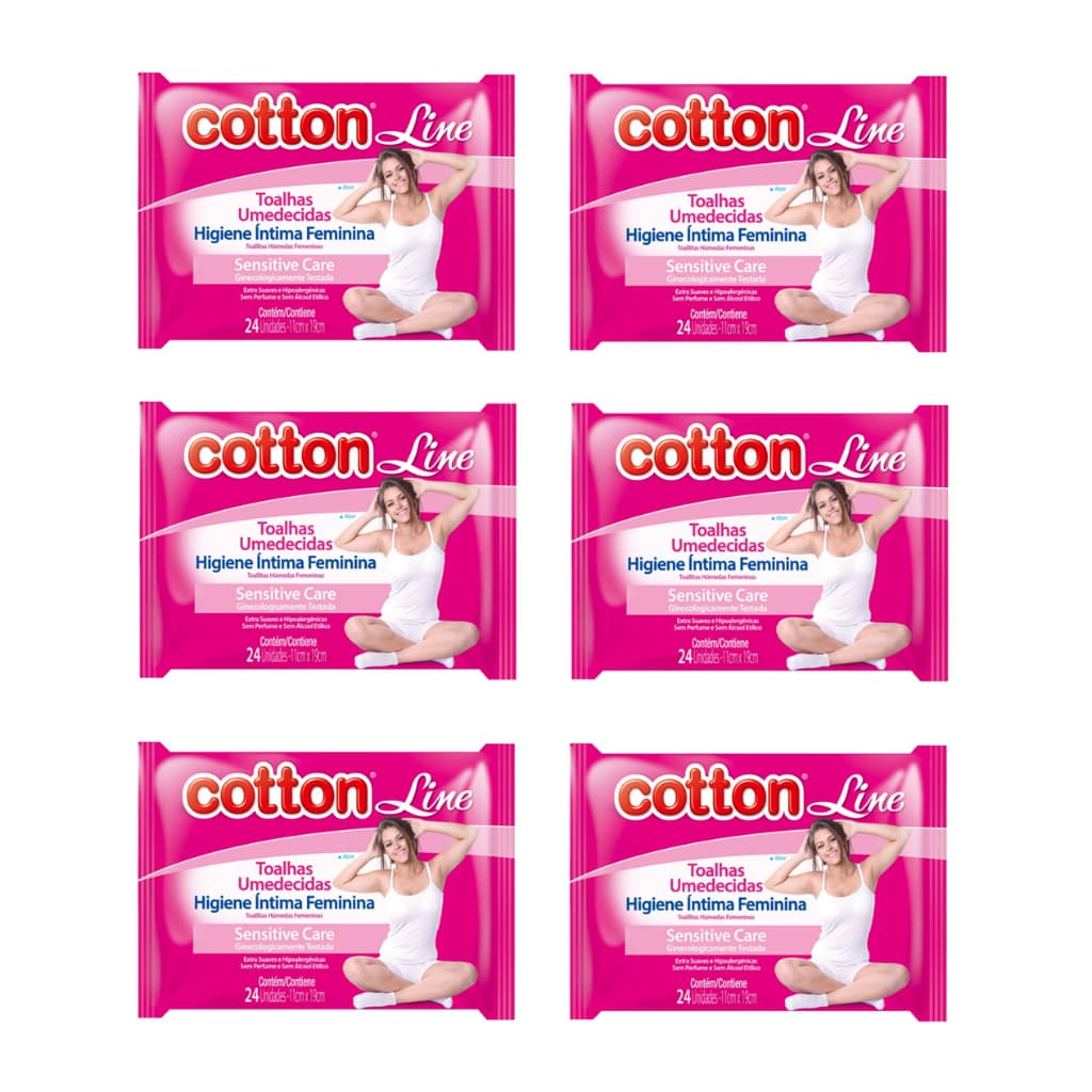 6 Toalhas Umedecidas Higiene Intima Feminina