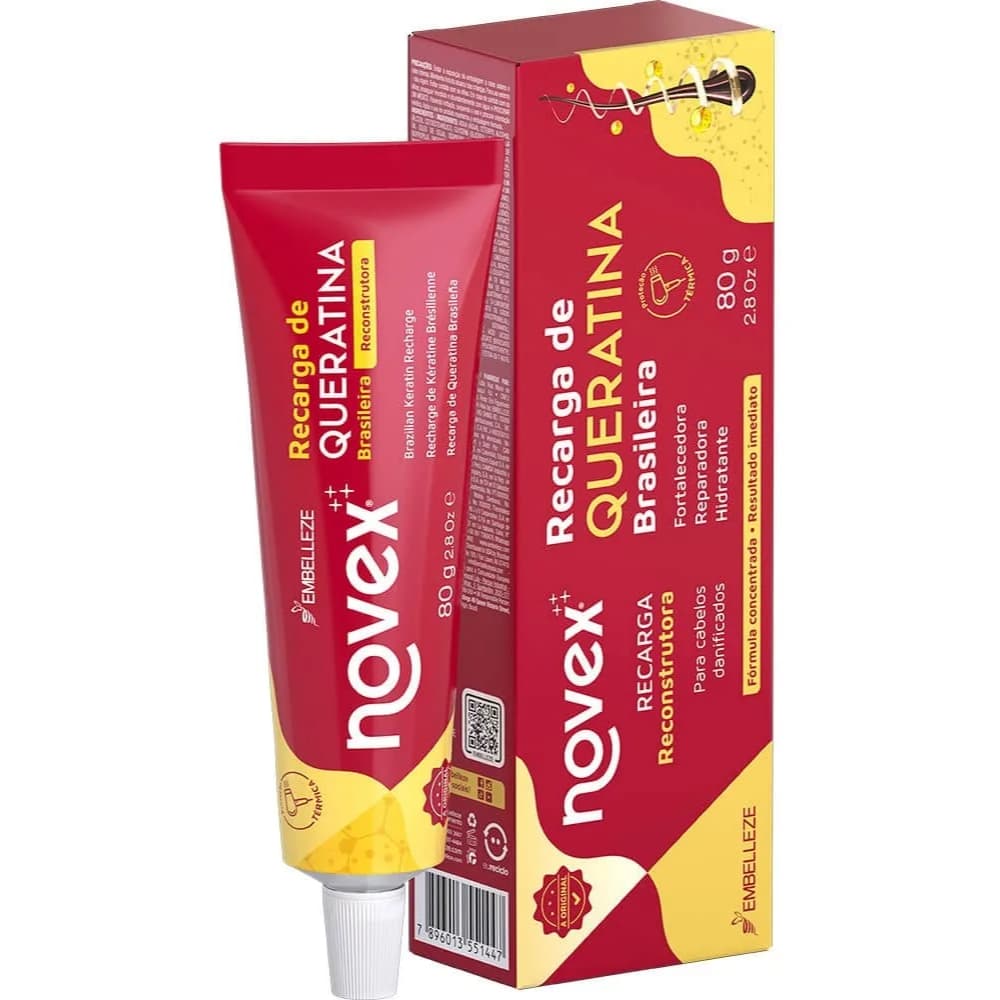 Reconstrução Capilar Novex Recarga De Queratina Hidratação 80gr