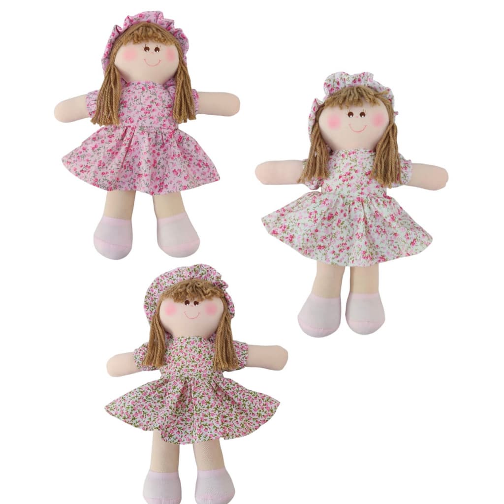 Boneca de Pano 30cm Cabelo Castanho Oferta Promoção