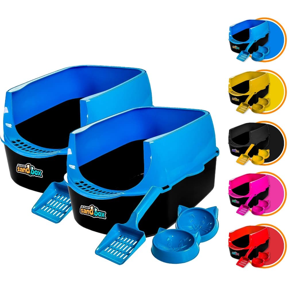 Kit 2 Caixas De Areia Bandeja Furba Desmontável P/ Gatos