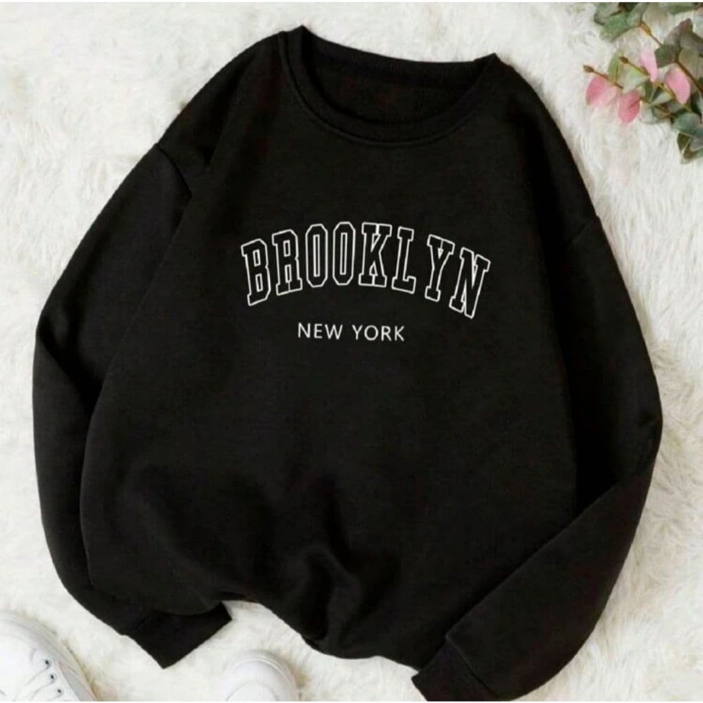 Moletom Careca Unissex Gola Redonda Brookliyn 100% Algodão