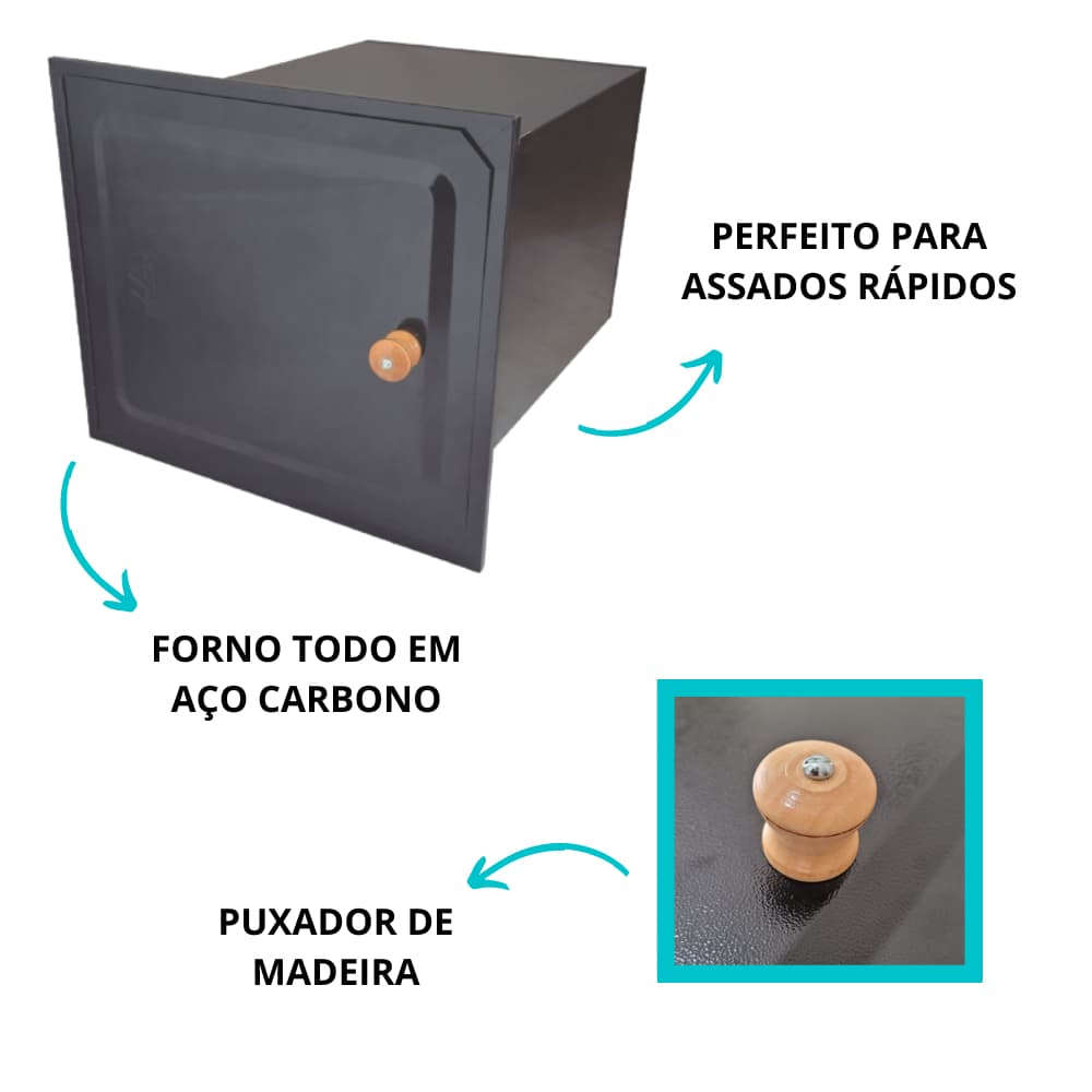 Forno Para Fogão A Lenha Em Chapa Aço Carbono N°1 Sem Cinzeiro