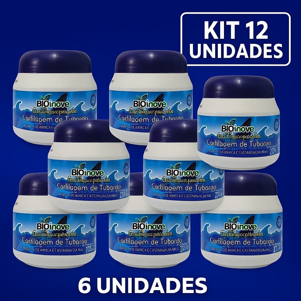 Kit 12  Gel Massageador Cartilagem De Tubarão 230g Relaxante