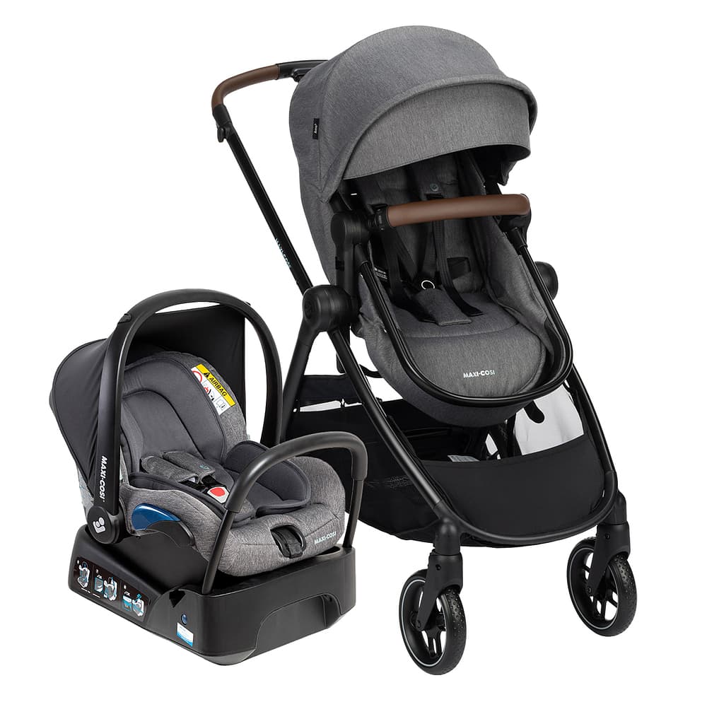 Carrinho de Bebê Anna³ Select Grey Bebê Conforto e Base Maxi Cosi