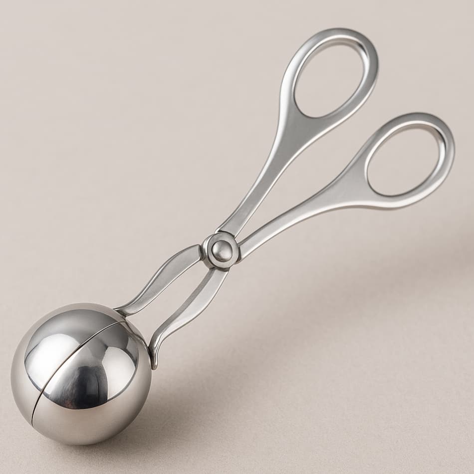 Molde Boleador Inox 3,5cm para Porções de massa para pão de queijo ou coxinha Croquetes Cozinha