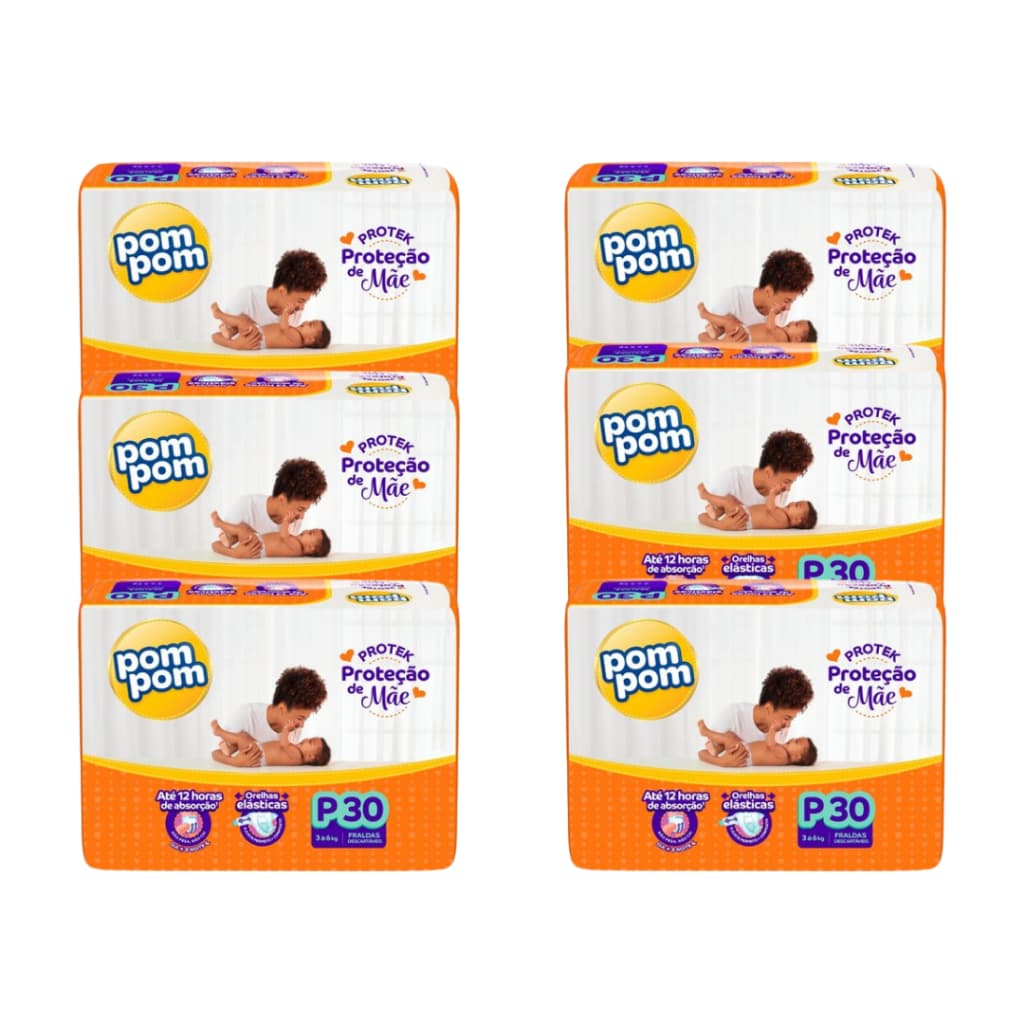 Kit 6 Fralda Infantil Pompom Derma Protek Atacado Barato