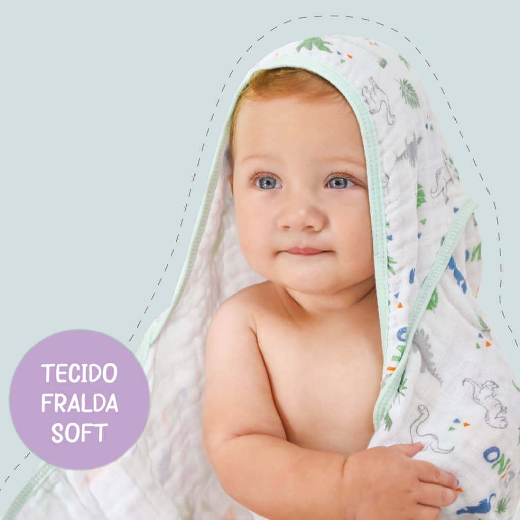 TOALHA DE BANHO SOFT 2 CAMADAS ESPECIAL KARINHO/ PAPI C/ CAPUZ EST 80cm x 80cm