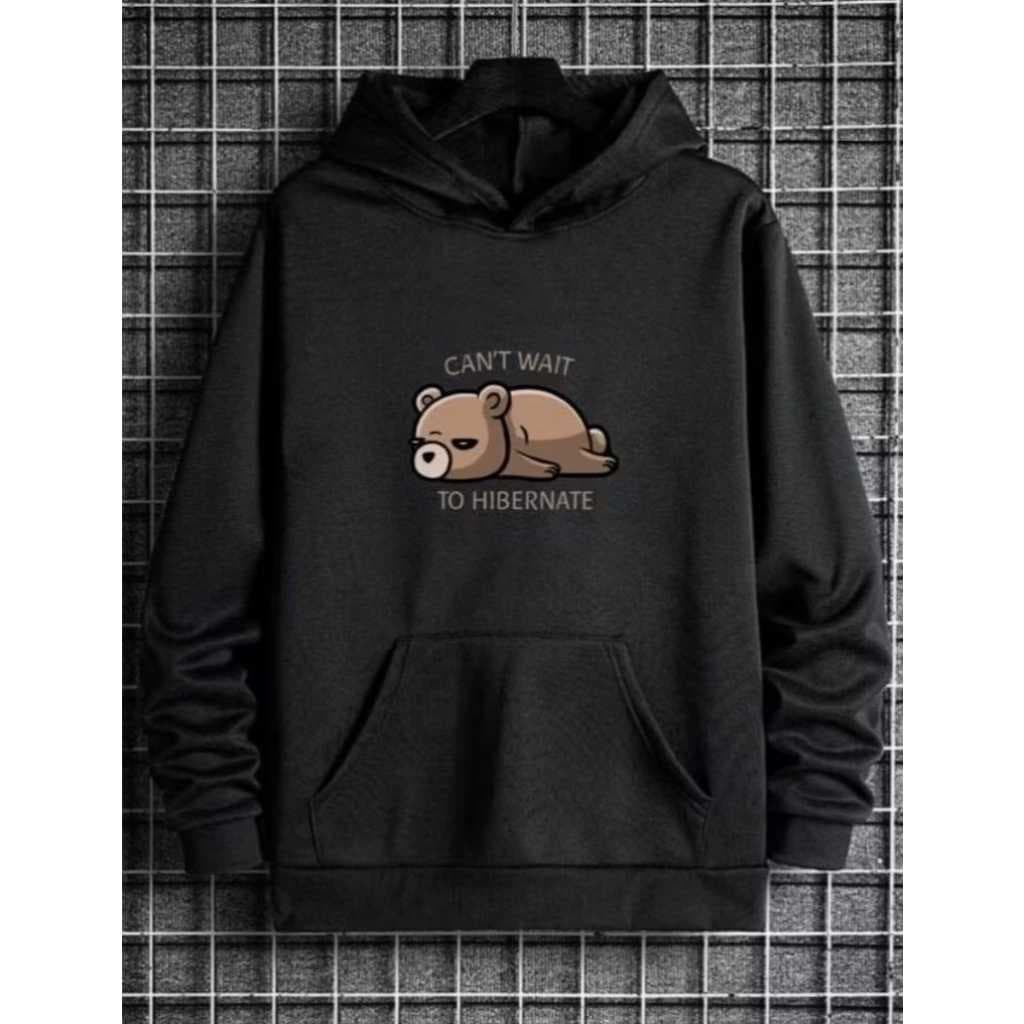 Moletom Canguru Com Capuz Masculino e Feminino Algodão Urso Hibernando