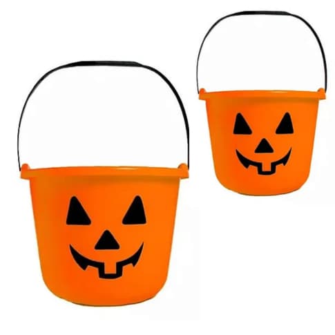Balde de Abóbora 20 x 26 cm Halloween Festa Decoração