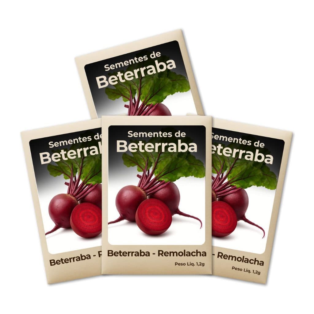 Semente de Beterraba Hortas Verticais Produção Alta Crescimento Saudável Cultivo Garantido Feltrin Sementes-Kit 4 Pct