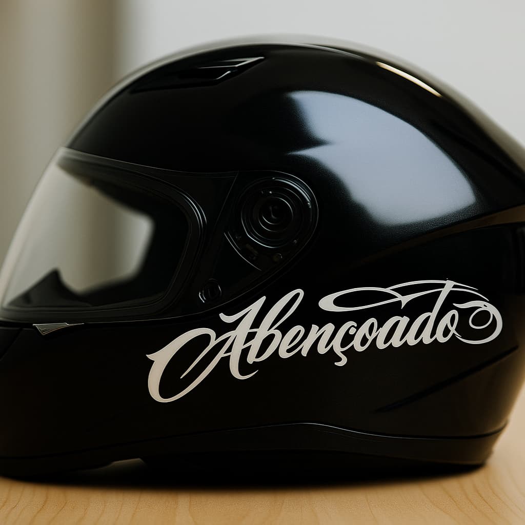 Adesivo para moto capacete masculino ''ABENÇOADO'' vinil autocolante