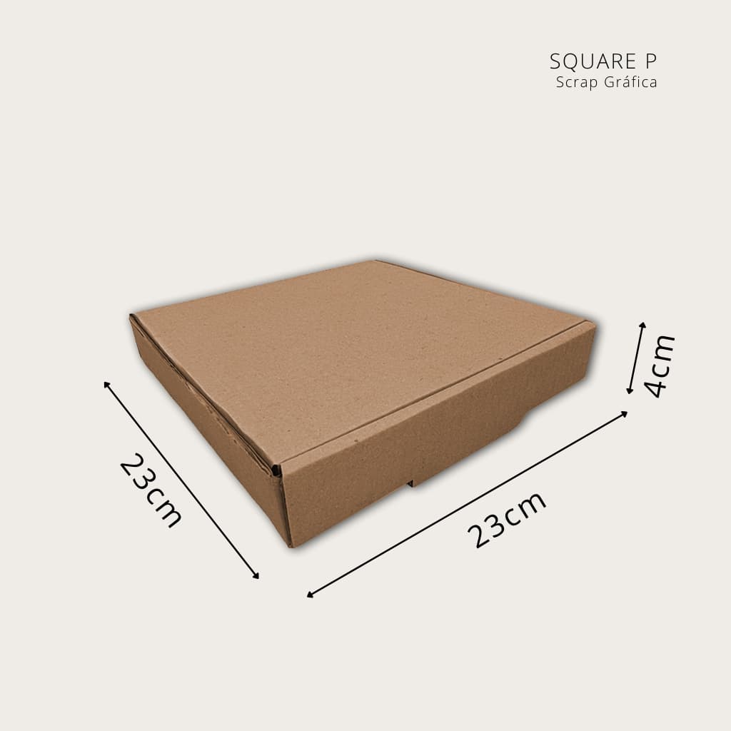Caixas de Papelão 23x23x4 cm - 25 ou 50 Unidades - E-commerce, Correios, PAC, Sedex (Modelo: Square P)