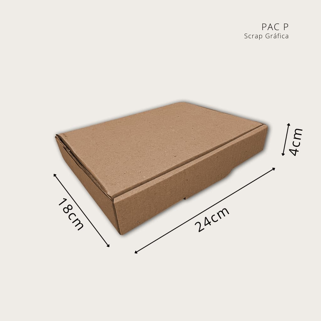 Caixas de Papelão 24x18x4 cm - 25 ou 50 Unidades - E-commerce, Correios, PAC, Sedex (Modelo: Pac P)