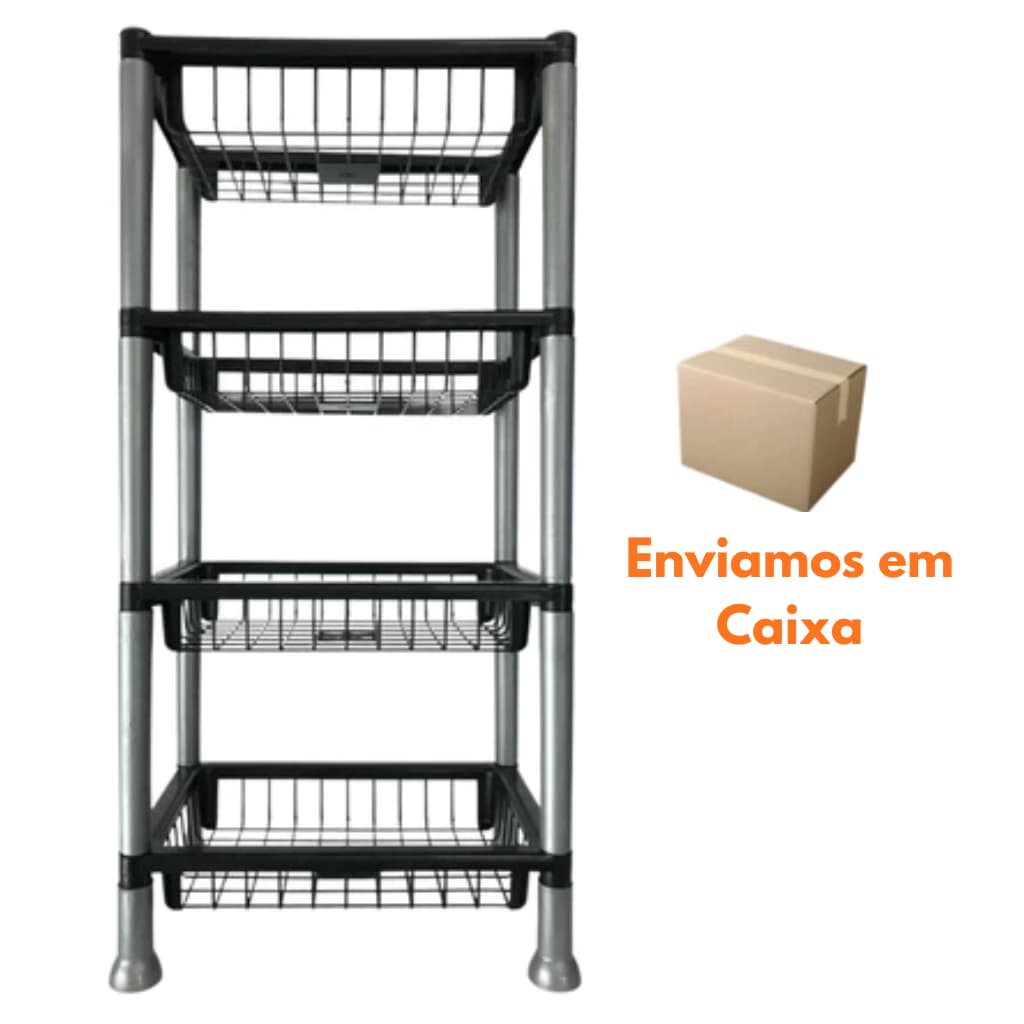 Fruteira Empilhável  4 Andares Cesto Organizador De Cozinha