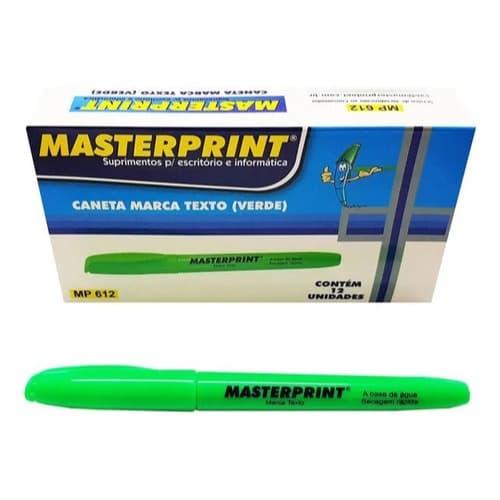 Marca Texto Neon Masterprint Caixa Com 12 Unidades