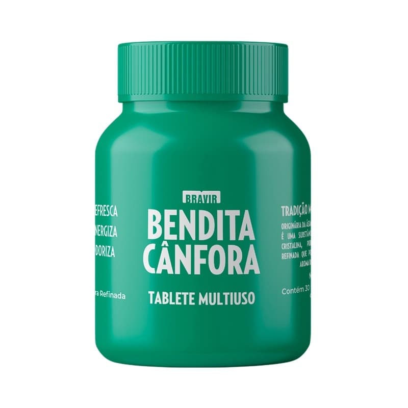 Cânfora em Tabletes Bravir 75g - Pote c/30 Unidades