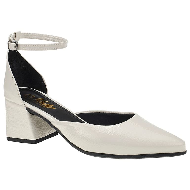 Scarpin Naty Shoes Feminino Bico Fino Salto Bloco Confortável com Fivela Sapato Social