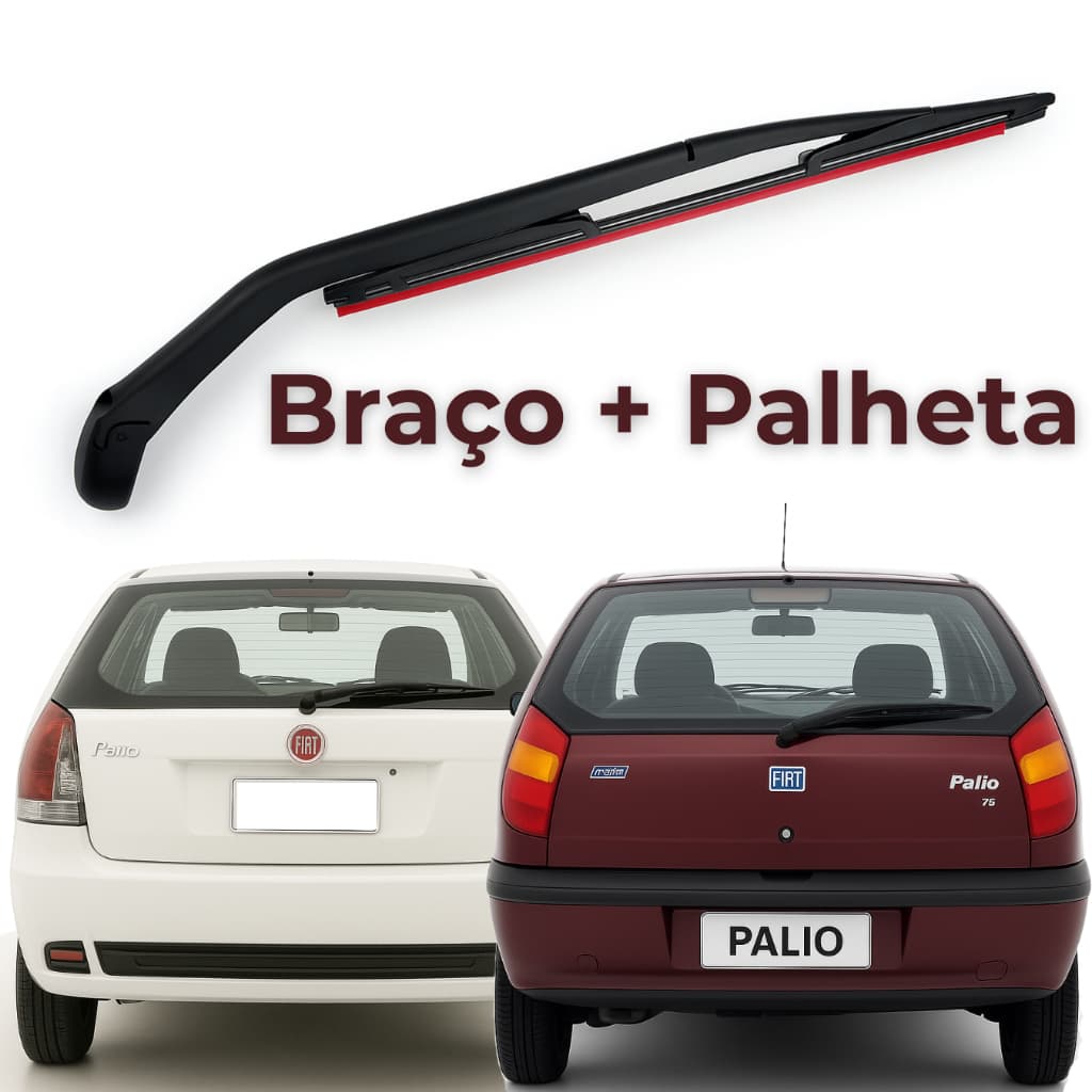 Palheta Com Braço Limpador Parabrisa Traseira Fiat Palio Fire Celebration Economy 1996 a 2016