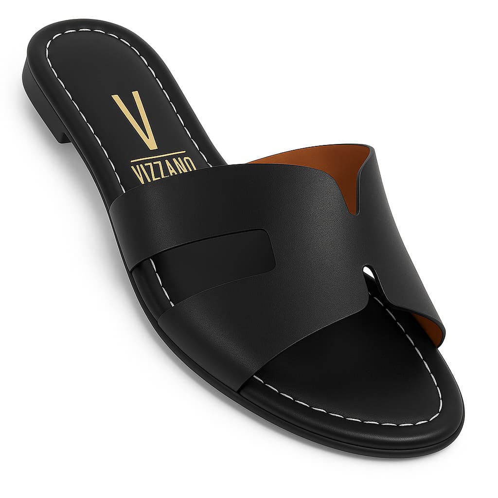 Sandália Rasteirinha Vizzano Feminina Brilho Original 6371 Preto