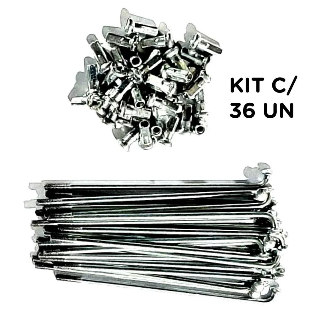 36 Raios Bicicleta Aro 20 Infantil 185mm GROSSOS ZINCADOS 2,5mm com Nipples