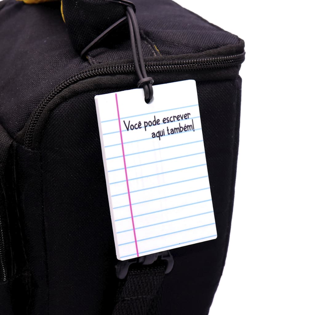 Tag Folha de Caderno - ideal para malas e mochilas