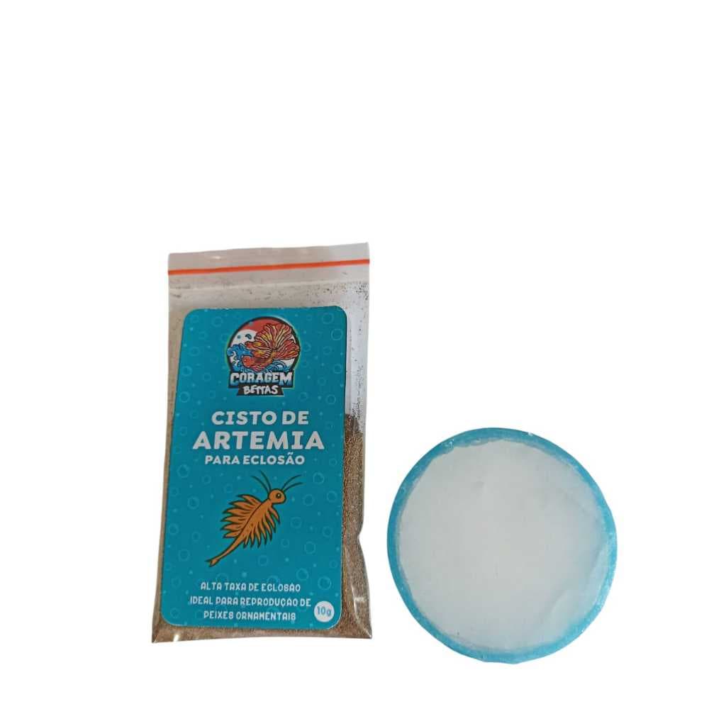 Cisto de Artêmia Coragem Bettas 10g + peneira para coletar
