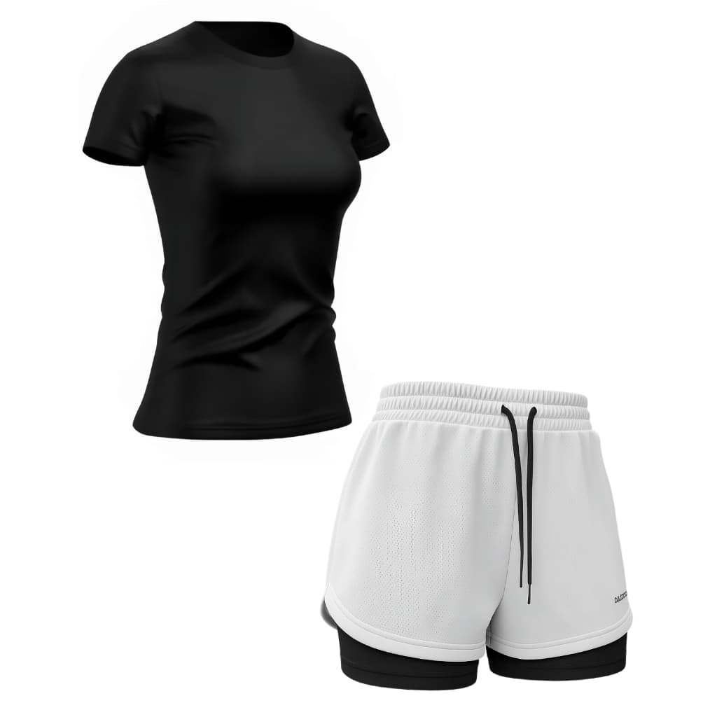 Kit Baby Look Dry Fit Shorts Bermuda Feminina Academia Fitness