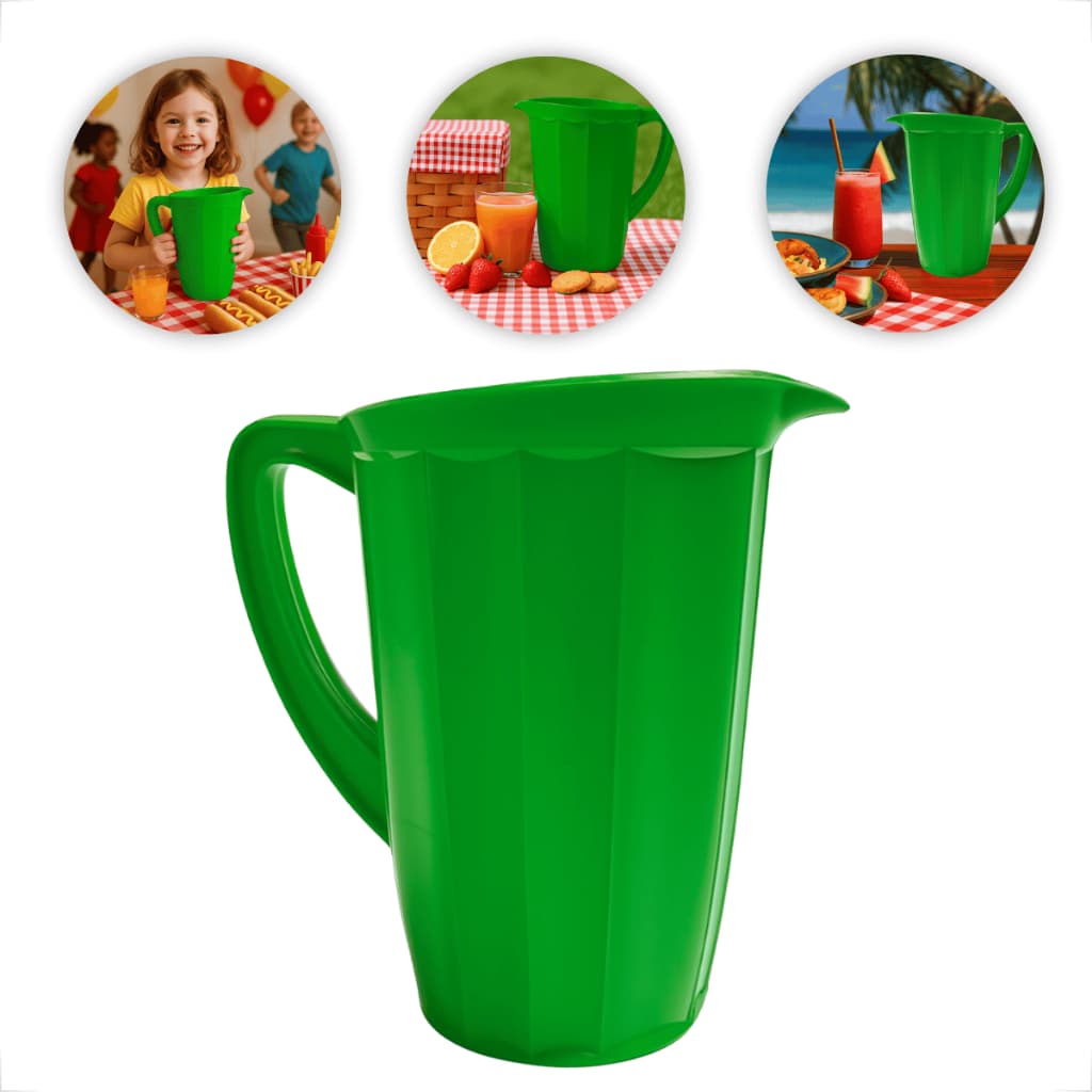 Jarra de Suco Para Cozinha Piquenique Escolas 1,7L Jarra Plastico Colorido
