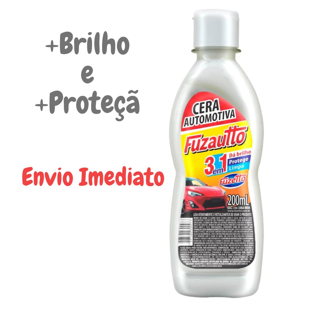 Cera Liquida Automotiva Enceramento e Limpeza  Fuzetto 200ml