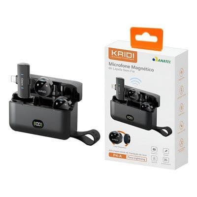 Microfone Lapela Tipo-C p/ Android Tipo-C c/ Estojo e Captação de Som Cristalino Áudio Profissional