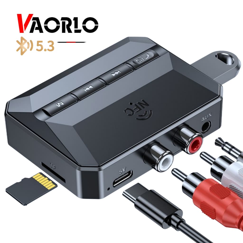 Adaptador Bluetooth 5.3 Premium + Cabos RCA e P2 Receptor de Áudio Para Som antigo TV Amplificador